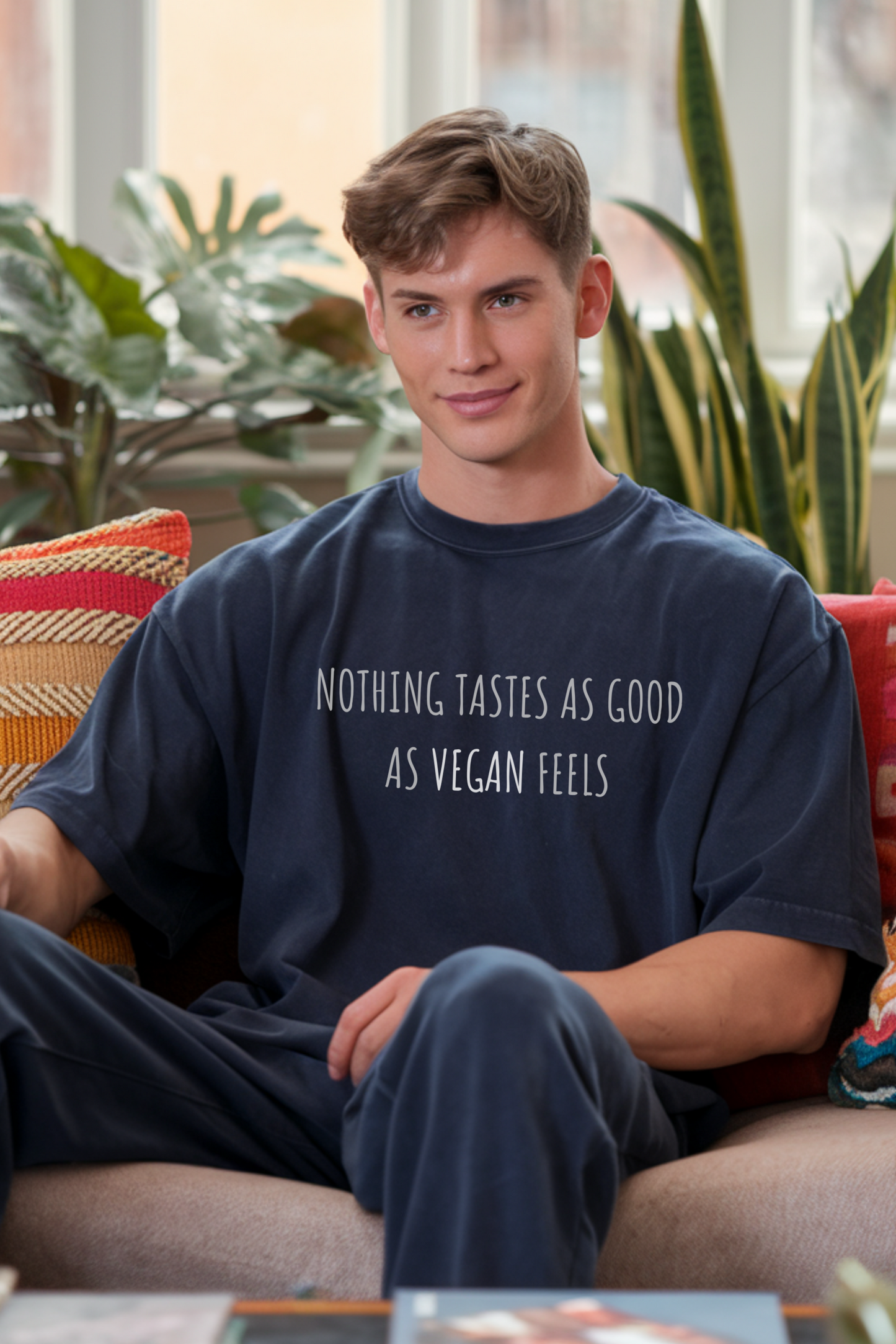 Unisex Oversized T-Shirt | Vegan Feels > Tastes | 100% Cotton | Ethical Apparel