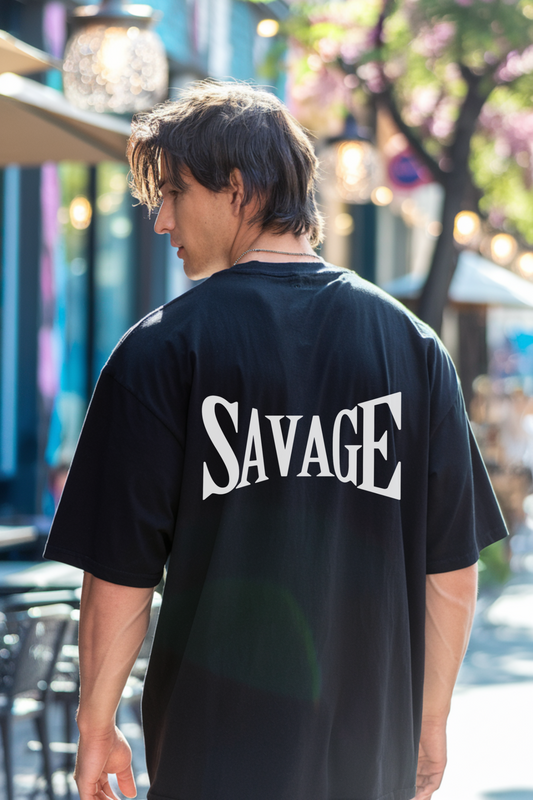 Unisex Oversized Savage Statement Tee | Streetware