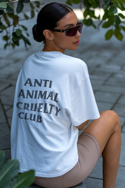 Unisex Oversized T-Shirt | Anti Animal Cruelty Club | 100% Cotton | Ethical Apparel