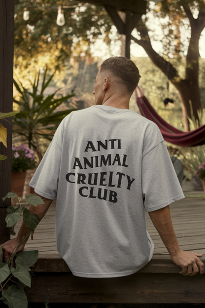 Unisex Oversized T-Shirt | Anti Animal Cruelty Club | 100% Cotton | Ethical Apparel