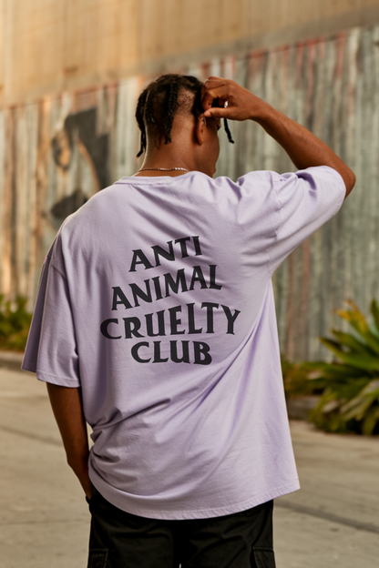 Unisex Oversized T-Shirt | Anti Animal Cruelty Club | 100% Cotton | Ethical Apparel