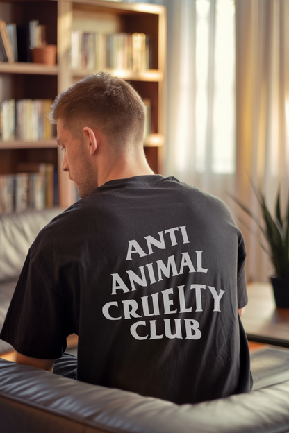 Unisex Oversized T-Shirt | Anti Animal Cruelty Club | 100% Cotton | Ethical Apparel