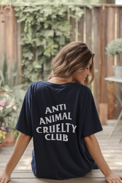 Unisex Oversized T-Shirt | Anti Animal Cruelty Club | 100% Cotton | Ethical Apparel