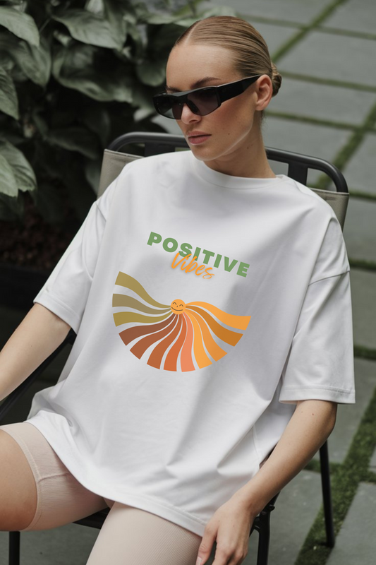 Unisex Oversized T-Shirt | Positive Vibes | 100% Cotton