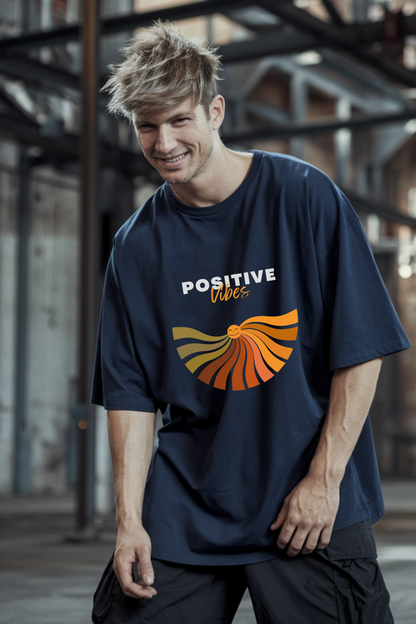 Unisex Oversized T-Shirt | Positive Vibes | 100% Cotton