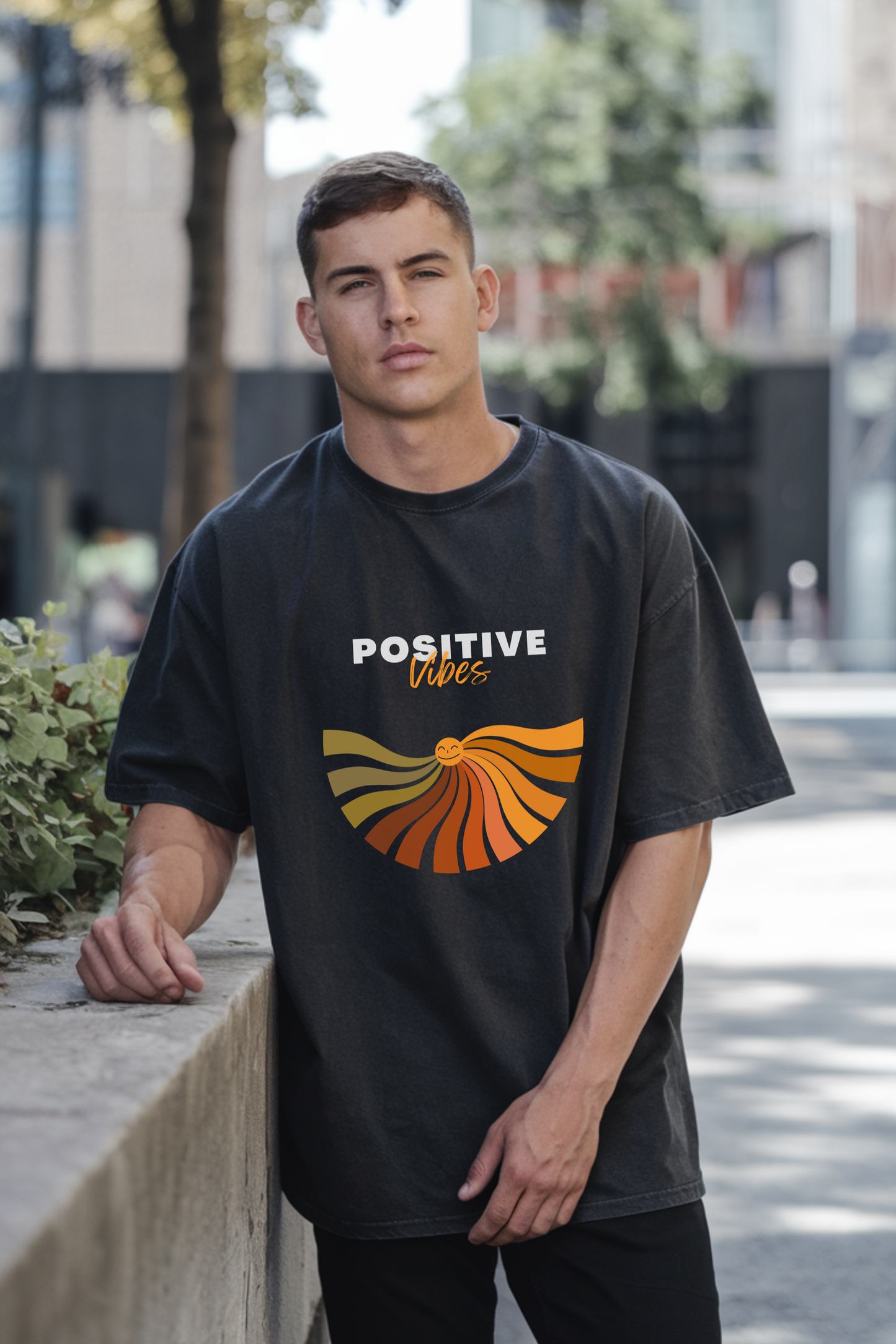 Unisex Oversized T-Shirt | Positive Vibes | 100% Cotton